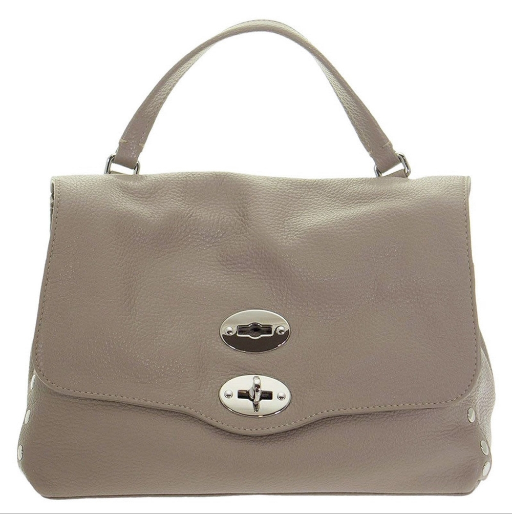 Zanellato Postina Taupe Beige Calf Leather Crossbody Bag Made in Italy Designer
